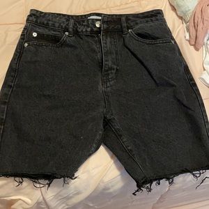 Black biker jean shorts